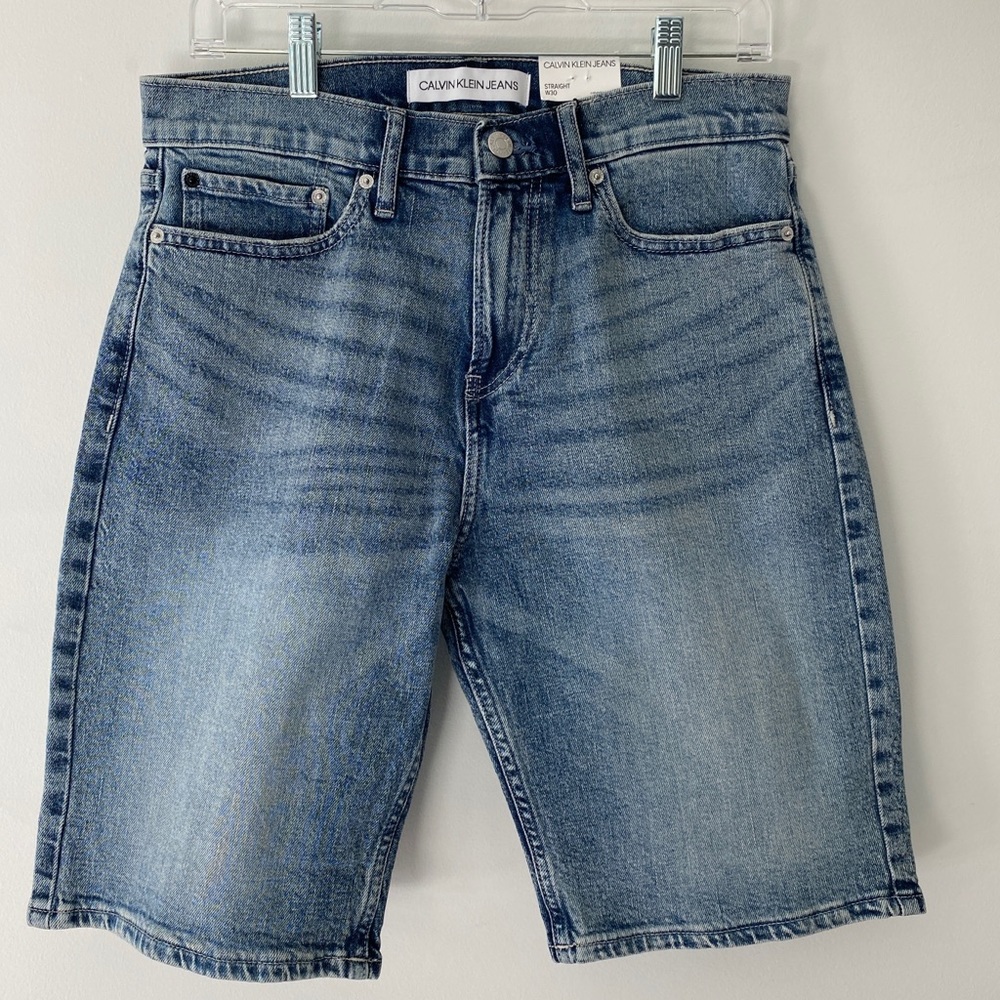 Calvin Klein Jeans Mens Straight Denim Jean Shorts Sz W30 Lisbon Light Blue NWT